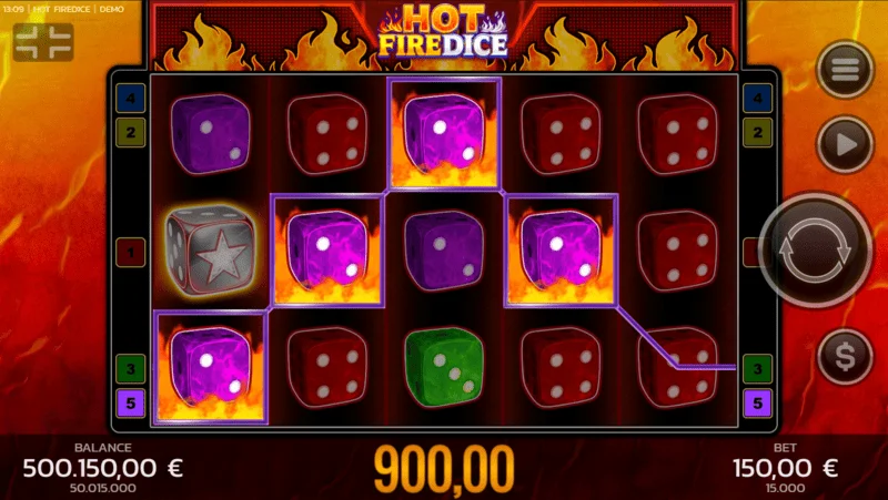 Hot Fire Dice – põhimäng ja laienev Fire Blaze sümbol