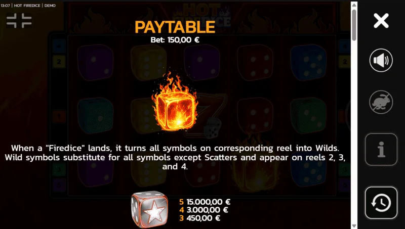 Hot Fire Dice – sümbolid ja Scatter Pays väljal
